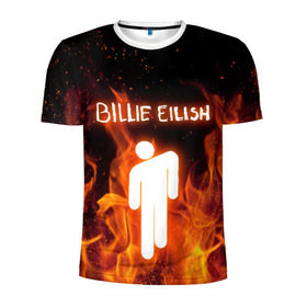 Мужская футболка 3D спортивная с принтом BILLIE EILISH , 100% полиэстер с улучшенными характеристиками | приталенный силуэт, круглая горловина, широкие плечи, сужается к линии бедра | 