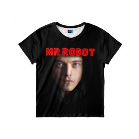 Детская футболка 3D с принтом Mr.robot , 100% гипоаллергенный полиэфир | прямой крой, круглый вырез горловины, длина до линии бедер, чуть спущенное плечо, ткань немного тянется | 