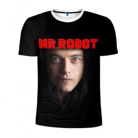 Мужская футболка 3D спортивная с принтом Mr.robot , 100% полиэстер с улучшенными характеристиками | приталенный силуэт, круглая горловина, широкие плечи, сужается к линии бедра | 