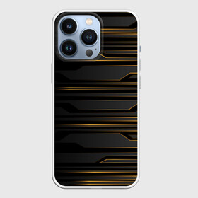 Чехол для iPhone 13 Pro с принтом Futuristic technology lines ,  |  | Тематика изображения на принте: abstract | art | geometry | lights | lines | stripe | technology | абстрактный | абстракция | арт | геометрия | линии | полосы