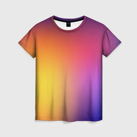 Женская футболка 3D с принтом Abstract gradient colors , 100% полиэфир ( синтетическое хлопкоподобное полотно) | прямой крой, круглый вырез горловины, длина до линии бедер | abstract | colors | gradient | абстракция | градиент | перелив | цвет | цветовой