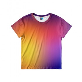 Детская футболка 3D с принтом Abstract gradient colors , 100% гипоаллергенный полиэфир | прямой крой, круглый вырез горловины, длина до линии бедер, чуть спущенное плечо, ткань немного тянется | abstract | colors | gradient | абстракция | градиент | перелив | цвет | цветовой
