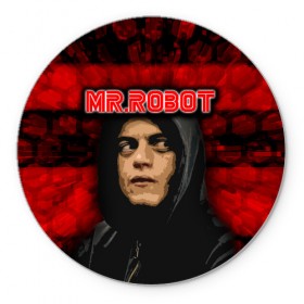 Коврик для мышки круглый с принтом Mr.robot , резина и полиэстер | круглая форма, изображение наносится на всю лицевую часть | robot | драма | мистер | мистер робот | психологический триллер | рами малек | робот | технотриллер