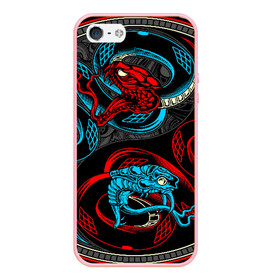 Чехол для iPhone 5/5S матовый с принтом Инь янь змеи , Силикон | Область печати: задняя сторона чехла, без боковых панелей | abstract | snake | tribal | абстракция | змеи | змея | инь | трайбл | янь