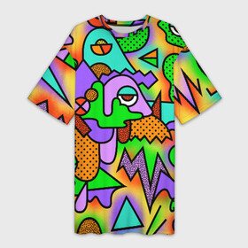 Платье-футболка 3D с принтом PSY GEOMETRY ,  |  | Тематика изображения на принте: abstract | abstraction | color | geometry | paitnt | psy | абстракция | геометрия | краски | неоновые | психоделика