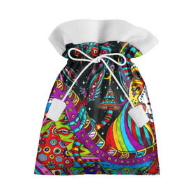 Подарочный 3D мешок с принтом психоделика , 100% полиэстер | Размер: 29*39 см | Тематика изображения на принте: abstract | abstraction | color | geometry | paitnt | psy | абстракция | геометрия | краски | неоновые | психоделика