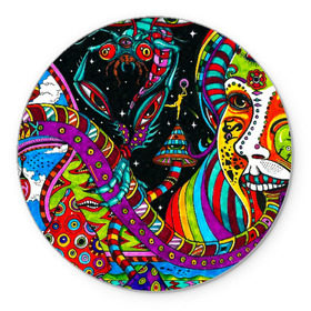 Коврик для мышки круглый с принтом психоделика , резина и полиэстер | круглая форма, изображение наносится на всю лицевую часть | abstract | abstraction | color | geometry | paitnt | psy | абстракция | геометрия | краски | неоновые | психоделика