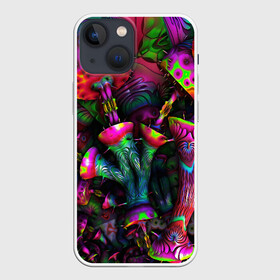 Чехол для iPhone 13 mini с принтом ПСИХОДЕЛИКА ,  |  | abstract | abstraction | color | geometry | paitnt | psy | абстракция | геометрия | краски | неоновые | психоделика