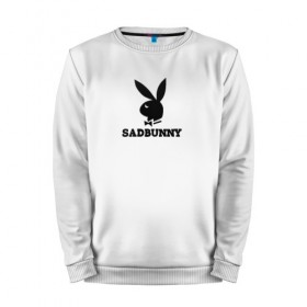 Мужской свитшот хлопок с принтом SAD BUNNY , 100% хлопок |  | bad | billie | boy | boys | bunny | eilish | girl | girls | music | playboy | pop | rap | sad | sad bunny | trend | билли | грустно | музыка | поп | рэп | тренд | эйлиш