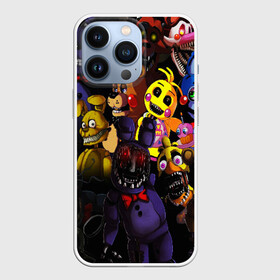 Чехол для iPhone 13 Pro с принтом FIVE NIGHTS AT FREDDYS ,  |  | 5 ночей с фредди | animation | bonnie | chica | five nights at freddys | fnaf | foxy | freddy | funny | horror | scary | бонни | майк | пять | ужас | фнаф | фокси | фредди | чика | шмидт