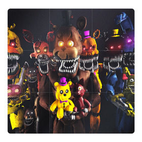 Магнитный плакат 3Х3 с принтом FIVE NIGHTS AT FREDDYS , Полимерный материал с магнитным слоем | 9 деталей размером 9*9 см | 5 ночей с фредди | animation | bonnie | chica | five nights at freddys | fnaf | foxy | freddy | funny | horror | scary | бонни | майк | пять | ужас | фнаф | фокси | фредди | чика | шмидт