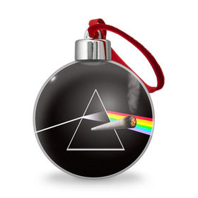 Ёлочный шар с принтом PINK FLOYD , Пластик | Диаметр: 77 мм | music | pink floyd | the dark side of the moon | космос | луна | музыка | пинк флойд | призма | рок | треугольник | триангулярная призма