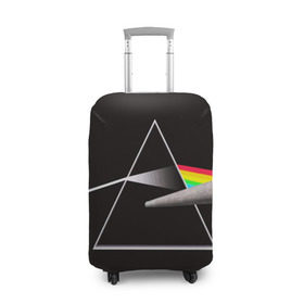 Чехол для чемодана 3D с принтом PINK FLOYD , 86% полиэфир, 14% спандекс | двустороннее нанесение принта, прорези для ручек и колес | music | pink floyd | the dark side of the moon | космос | луна | музыка | пинк флойд | призма | рок | треугольник | триангулярная призма
