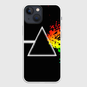 Чехол для iPhone 13 mini с принтом PINK FLOYD ,  |  | music | pink floyd | the dark side of the moon | космос | луна | музыка | пинк флойд | призма | рок | треугольник | триангулярная призма