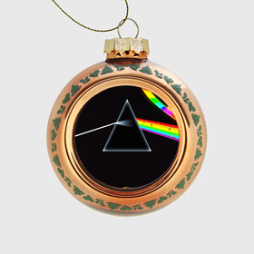 Стеклянный ёлочный шар с принтом PINK FLOYD , Стекло | Диаметр: 80 мм | music | pink floyd | the dark side of the moon | космос | луна | музыка | пинк флойд | призма | рок | треугольник | триангулярная призма