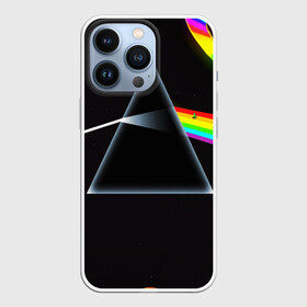 Чехол для iPhone 13 Pro с принтом PINK FLOYD ,  |  | music | pink floyd | the dark side of the moon | космос | луна | музыка | пинк флойд | призма | рок | треугольник | триангулярная призма