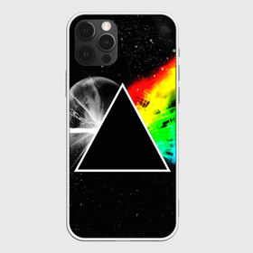 Чехол для iPhone 12 Pro Max с принтом PINK FLOYD , Силикон |  | Тематика изображения на принте: music | pink floyd | the dark side of the moon | космос | луна | музыка | пинк флойд | призма | рок | треугольник | триангулярная призма