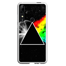 Чехол для Honor P Smart Z с принтом PINK FLOYD , Силикон | Область печати: задняя сторона чехла, без боковых панелей | Тематика изображения на принте: music | pink floyd | the dark side of the moon | космос | луна | музыка | пинк флойд | призма | рок | треугольник | триангулярная призма