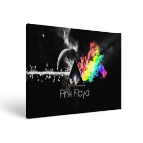 Холст прямоугольный с принтом PINK FLOYD , 100% ПВХ |  | music | pink floyd | the dark side of the moon | космос | луна | музыка | пинк флойд | призма | рок | треугольник | триангулярная призма