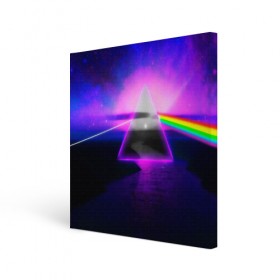 Холст квадратный с принтом PINK FLOYD , 100% ПВХ |  | Тематика изображения на принте: music | pink floyd | the dark side of the moon | космос | луна | музыка | пинк флойд | призма | рок | треугольник | триангулярная призма