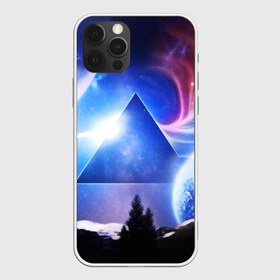 Чехол для iPhone 12 Pro Max с принтом PINK FLOYD , Силикон |  | Тематика изображения на принте: music | pink floyd | the dark side of the moon | космос | луна | музыка | пинк флойд | призма | рок | треугольник | триангулярная призма