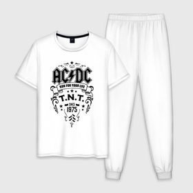 Мужская пижама хлопок с принтом AC/DC run for your life , 100% хлопок | брюки и футболка прямого кроя, без карманов, на брюках мягкая резинка на поясе и по низу штанин
 | ac dc | acdc | acdc ас дс | австралийская | ангус янг | асдс | блюз | группа | крис слэйд | метал | молния | музыка | музыканты | певцы | рок | рок н ролл | стиви янг | хард | хардрок | эксл роуз