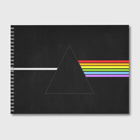 Альбом для рисования с принтом PINK FLOYD , 100% бумага
 | матовая бумага, плотность 200 мг. | Тематика изображения на принте: music | pink floyd | the dark side of the moon | космос | луна | музыка | пинк флойд | призма | рок | треугольник | триангулярная призма