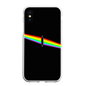 Чехол для iPhone XS Max матовый с принтом PINK FLOYD , Силикон | Область печати: задняя сторона чехла, без боковых панелей | music | pink floyd | the dark side of the moon | космос | луна | музыка | пинк флойд | призма | рок | треугольник | триангулярная призма