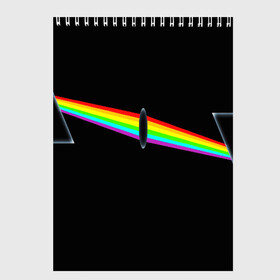 Скетчбук с принтом PINK FLOYD , 100% бумага
 | 48 листов, плотность листов — 100 г/м2, плотность картонной обложки — 250 г/м2. Листы скреплены сверху удобной пружинной спиралью | music | pink floyd | the dark side of the moon | космос | луна | музыка | пинк флойд | призма | рок | треугольник | триангулярная призма