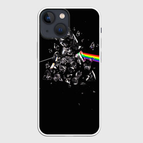 Чехол для iPhone 13 mini с принтом PINK FLOYD ,  |  | music | pink floyd | the dark side of the moon | космос | луна | музыка | пинк флойд | призма | рок | треугольник | триангулярная призма