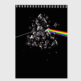 Скетчбук с принтом PINK FLOYD , 100% бумага
 | 48 листов, плотность листов — 100 г/м2, плотность картонной обложки — 250 г/м2. Листы скреплены сверху удобной пружинной спиралью | music | pink floyd | the dark side of the moon | космос | луна | музыка | пинк флойд | призма | рок | треугольник | триангулярная призма