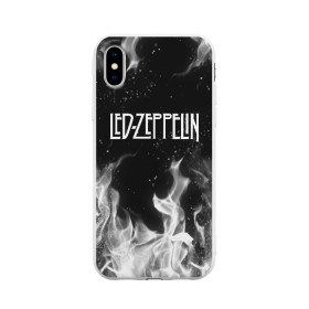 Чехол для iPhone X матовый с принтом LED ZEPPELIN , Силикон | Печать на задней стороне чехла, без боковой панели | led zeppelin | джимми пейдж | лед зеппелин