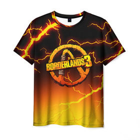 Мужская футболка 3D с принтом BORDERLANDS 3 , 100% полиэфир | прямой крой, круглый вырез горловины, длина до линии бедер | borderlands | borderlands 3 | hyperion | бордерлендс | гиперион