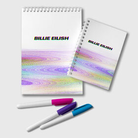 Блокнот с принтом BILLIE EILISH (Glitch) , 100% бумага | 48 листов, плотность листов — 60 г/м2, плотность картонной обложки — 250 г/м2. Листы скреплены удобной пружинной спиралью. Цвет линий — светло-серый
 | Тематика изображения на принте: all | asleep | bad | bellyache | billie | blohsh | dont | eilish | eyes | fall | guy | logo | music | ocean | singer | smile | when | айлиш | били | билли | бэрд | лого | музыка | пайрат | певица | символ | эйлиш
