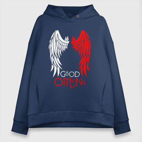 Женское худи Oversize хлопок с принтом GOOD OMENS , френч-терри — 70% хлопок, 30% полиэстер. Мягкий теплый начес внутри —100% хлопок | боковые карманы, эластичные манжеты и нижняя кромка, капюшон на магнитной кнопке | good omens | благие знамения | терри пратчетт