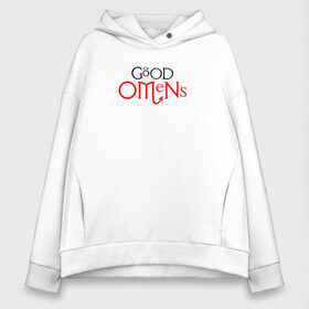 Женское худи Oversize хлопок с принтом GOOD OMENS (КРЫЛЬЯ) , френч-терри — 70% хлопок, 30% полиэстер. Мягкий теплый начес внутри —100% хлопок | боковые карманы, эластичные манжеты и нижняя кромка, капюшон на магнитной кнопке | good omens | благие знамения | терри пратчетт