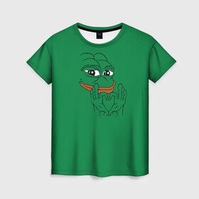Женская футболка 3D с принтом PepeLove , 100% полиэфир ( синтетическое хлопкоподобное полотно) | прямой крой, круглый вырез горловины, длина до линии бедер | feels bad man | feels good man | pepe | pepe the frog | sad pepe | грустная лягушка | пепе