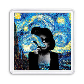 Магнит 55*55 с принтом Марла на картине Ван Гога , Пластик | Размер: 65*65 мм; Размер печати: 55*55 мм | Тематика изображения на принте: ван гог | вангог | звездная ночь | картина | марла | марла сингер | модернизм | постмодерн | художник | экспонат | экспрессионизм