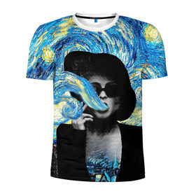 Мужская футболка 3D спортивная с принтом Марла на картине Ван Гога , 100% полиэстер с улучшенными характеристиками | приталенный силуэт, круглая горловина, широкие плечи, сужается к линии бедра | ван гог | вангог | звездная ночь | картина | марла | марла сингер | модернизм | постмодерн | художник | экспонат | экспрессионизм
