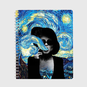 Тетрадь с принтом Марла на картине Ван Гога , 100% бумага | 48 листов, плотность листов — 60 г/м2, плотность картонной обложки — 250 г/м2. Листы скреплены сбоку удобной пружинной спиралью. Уголки страниц и обложки скругленные. Цвет линий — светло-серый
 | ван гог | вангог | звездная ночь | картина | марла | марла сингер | модернизм | постмодерн | художник | экспонат | экспрессионизм