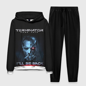 Мужской костюм 3D (с толстовкой) с принтом Terminator Dark Fate ,  |  | Тематика изображения на принте: dark fate | ill be back | terminator | арнольд шварценеггер | киборг | надпись | темные судьбы | терминатор | терминатор 2019 | терминатор темные судьбы | фильм | шварцнегер