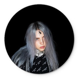 Коврик для мышки круглый с принтом BILLIE EILISH с Пауком , резина и полиэстер | круглая форма, изображение наносится на всю лицевую часть | all | asleep | bad | bellyache | billie | blohsh | dont | eilish | eyes | fall | ghoul | guy | logo | music | ocean | singer | smile | when | айлиш | били | билли | бэрд | лого | музыка | пайрат | певица | символ | эйлиш