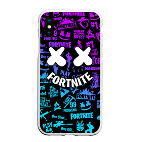 Чехол для iPhone XS Max матовый с принтом FORTNITE x MARSHMELLO , Силикон | Область печати: задняя сторона чехла, без боковых панелей | fortnite | fortnite 2 | fortnite x маршмелло | ikonik | marshmello | ninja | ninja streamer | иконик | ниндзя | фортнайт | фортнайт 2 | фортнайт глава 2