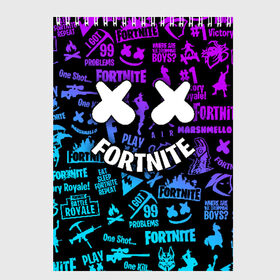 Скетчбук с принтом FORTNITE x MARSHMELLO , 100% бумага
 | 48 листов, плотность листов — 100 г/м2, плотность картонной обложки — 250 г/м2. Листы скреплены сверху удобной пружинной спиралью | fortnite | fortnite 2 | fortnite x маршмелло | ikonik | marshmello | ninja | ninja streamer | иконик | ниндзя | фортнайт | фортнайт 2 | фортнайт глава 2