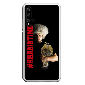 Чехол для Honor 20 с принтом KHABIB TIME , Силикон | Область печати: задняя сторона чехла, без боковых панелей | Тематика изображения на принте: 242 | eagle | habib | khabib | mma | nurmagomedov | sport | the | ufc | wins | боевые | боец | бой | искусства | мма | нурмагомедов | орел | победил | победитель | самбо | спорт | уфц | хабиб | чемпион