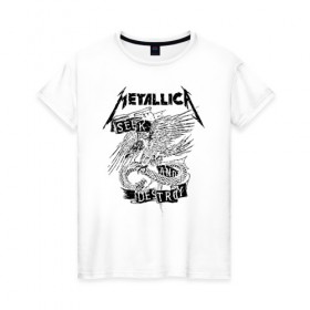 Женская футболка хлопок с принтом Metallica , 100% хлопок | прямой крой, круглый вырез горловины, длина до линии бедер, слегка спущенное плечо | metalica | metallica | группа | джеймс хэтфилд | кирк хэмметт | ларс ульрих | метал | металика | металлика | миталика | музыка | роберт трухильо | рок | трэш | трэшметал | хард | хеви