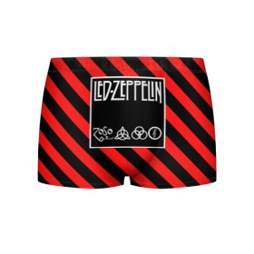 Мужские трусы 3D с принтом Led Zeppelin , 50% хлопок, 50% полиэстер | классическая посадка, на поясе мягкая тканевая резинка | Тематика изображения на принте: 