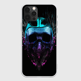 Чехол для iPhone 12 Pro Max с принтом НЕОНОВЫЙ СКИЛЕТ , Силикон |  | abstract | abstraction | bones | fantasy | skull | голова | кости | скилет | череп