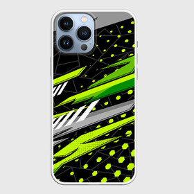 Чехол для iPhone 13 Pro Max с принтом Black and Green ,  |  | Тематика изображения на принте: texture | абстракция | граффити | краски | линии | текстура | уличный стиль | яркая