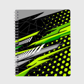 Тетрадь с принтом Black and Green , 100% бумага | 48 листов, плотность листов — 60 г/м2, плотность картонной обложки — 250 г/м2. Листы скреплены сбоку удобной пружинной спиралью. Уголки страниц и обложки скругленные. Цвет линий — светло-серый
 | texture | абстракция | граффити | краски | линии | текстура | уличный стиль | яркая